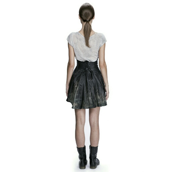✖ HOST PICK ✖ High Waist Acid Wash Leather Skirt - Picture 3 of 3