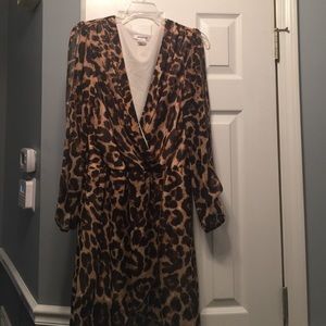 Leopard Print Split Sleeve Dress