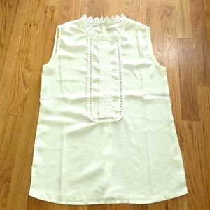 White lace embroidered sleeveless top