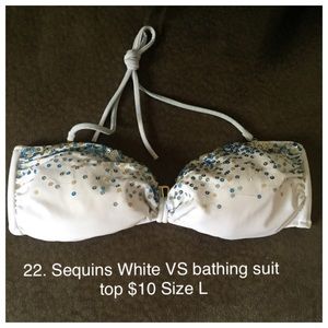Sequins White VS bathing suit top