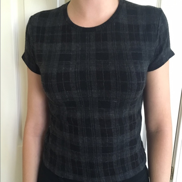 Brandy Melville plaid wool short sleeve