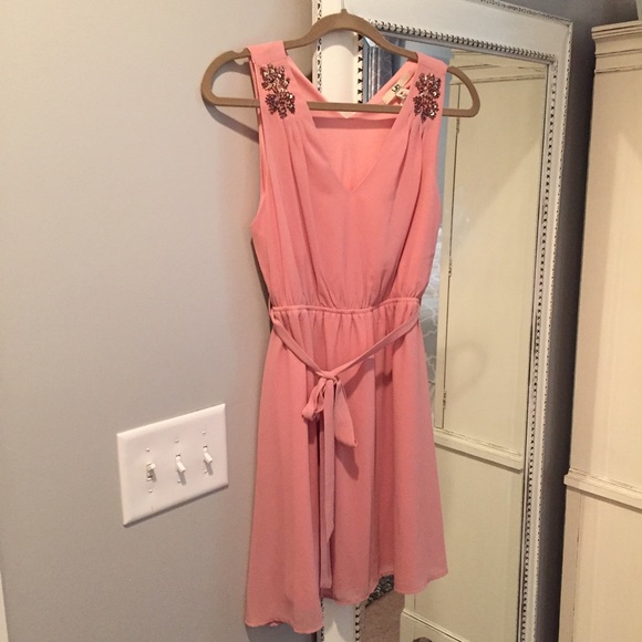 BNWT Medium pink chiffon boutique dress