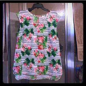 Merona Cap Sleeve Floral Blouse