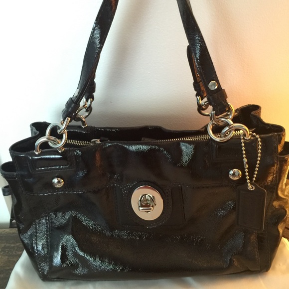 Brand New Patent Leather Coach Bag w/ Duster