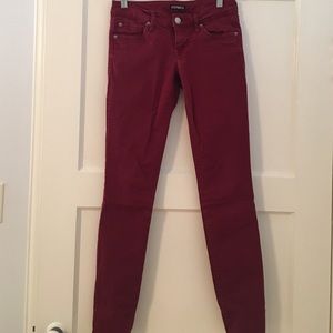 Dark red Express jeans