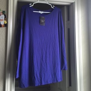 Long sleeve blue/purple Piko shirt