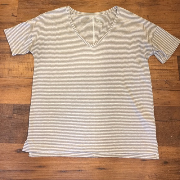 Tan Striped Boyfriend Tee