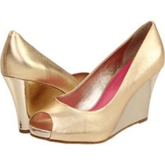 ALL GOLD LILLY PULITZER RESORT CHIC WEDGES