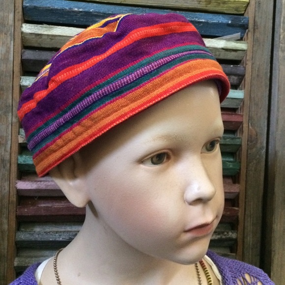 Hand woven Guatemalan skullcap.