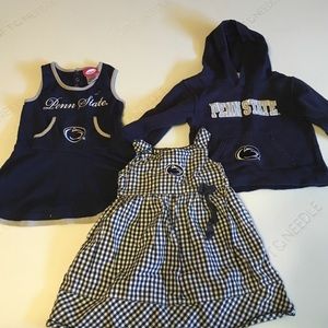 Penn State Toddler dress and sweatshirt.