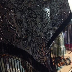 Beautiful black velvet shawl