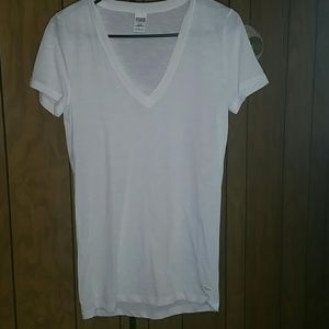 Victoria secret pink plain white t shirt