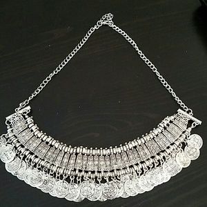 NEW Silver Tribal Coin Necklace