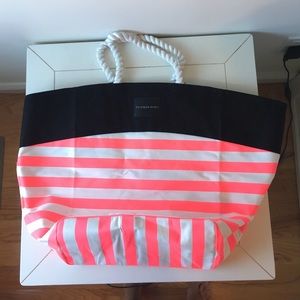 Large neon stripe VS beach bag