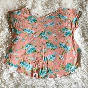 Floral Criss Cross Back Pacsun Top