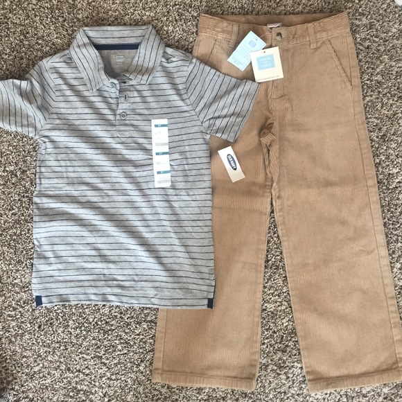Janie and Jack pants + Old Navy Polo - Boy size 5T