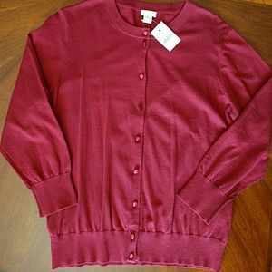 NWT J. Crew Clare Cardigan in Burgundy