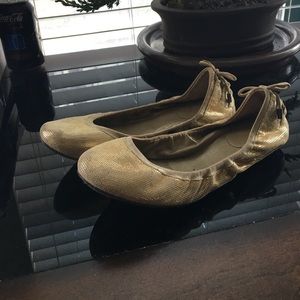 Cole Haan gold ballet flats
