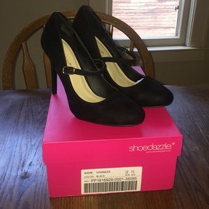 Shoedazzle JustFab black Mary Jane high heels