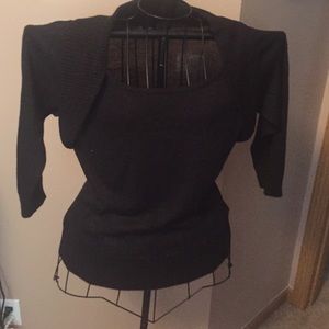 Black sweater gold sparkles