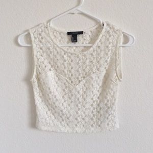 White crochet crop top
