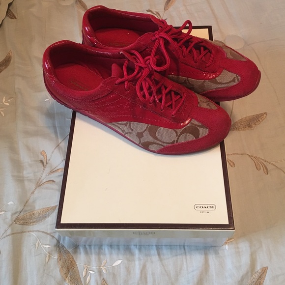 Red Coach sneakers