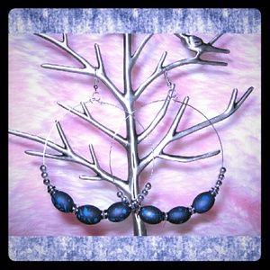 Color Splatter Speckled Beads Hoop Earrings - [F2]