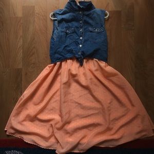 Justice girls peach dress