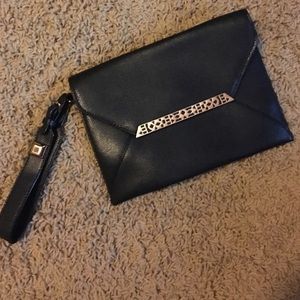 Stella & Dot Clutch • Black & Rose Gold