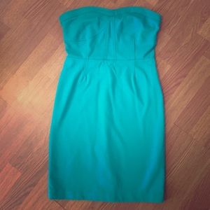 Turquoise strapless dress
