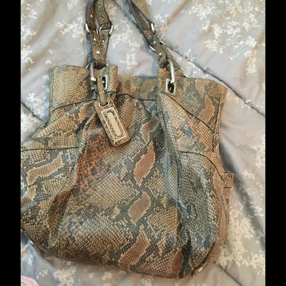 B. Makowsky Snakeskin Leather Work or Handbag - Picture 2 of 4