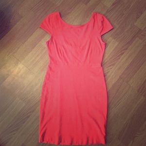 Peach body con dress