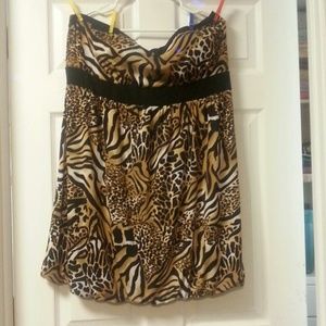 Sleeveless cheetah print dress