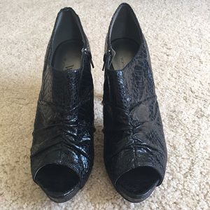 Black peep toe booties