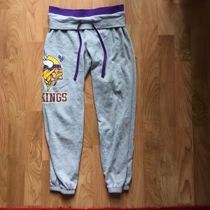 Justice girls Minnesota Vikings sweatpants.