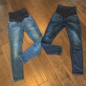 Set of 2 Gap skinny full panel maternity jeans