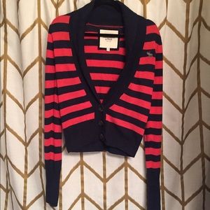 Abercrombie & Fitch Striped, Cowl-Neck Cardigan