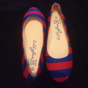 Lilly B university shoes in KU red and blue