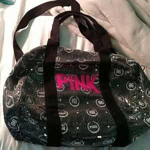 Pink duffle bag