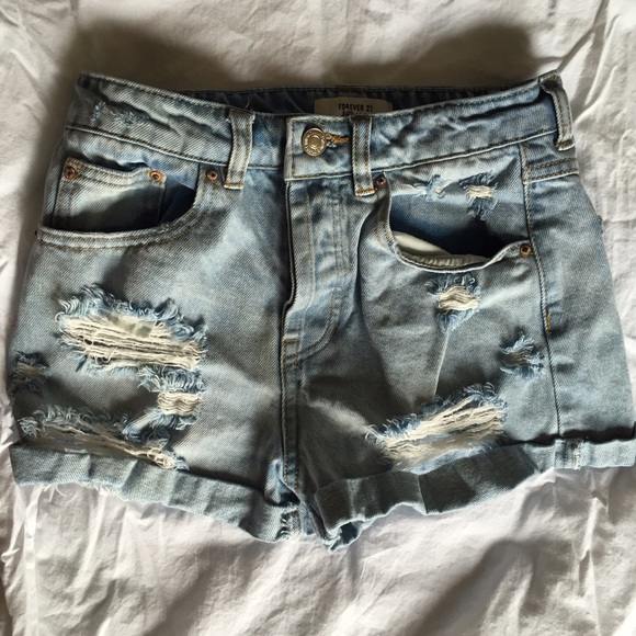 High waster light denim shirts.