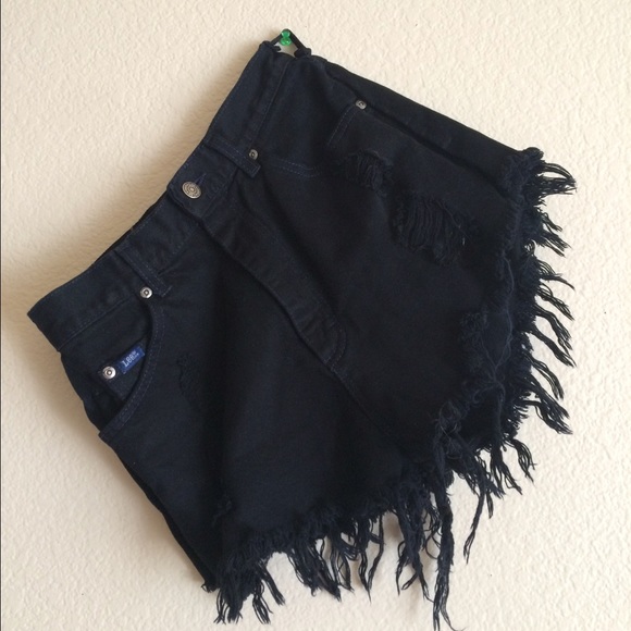 Black High-Waisted Jean Shorts