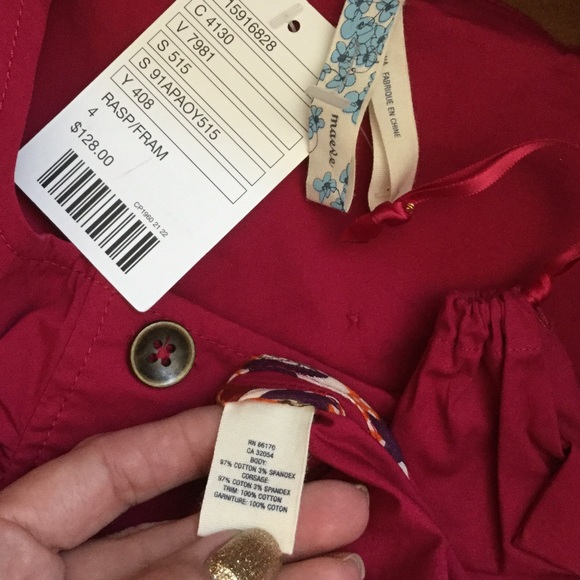 Anthropologie BRAND NEW Raspberry color dress - Picture 4 of 4