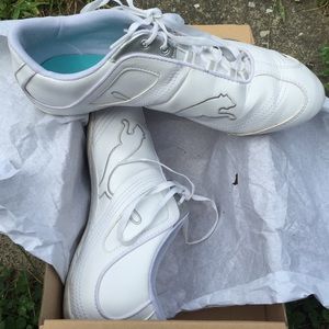 White and Silver Puma Sneakers