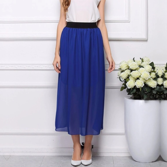 Long Skirt High Waist Pleated Maxi Skirt