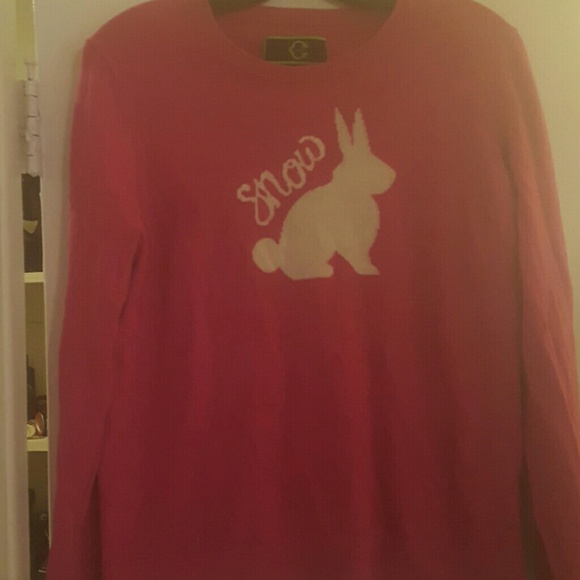 Pink snow bunny sweater