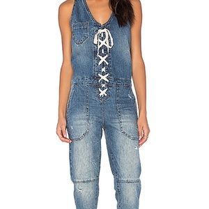 BLANK NYC LACE UP JUMPSUIT