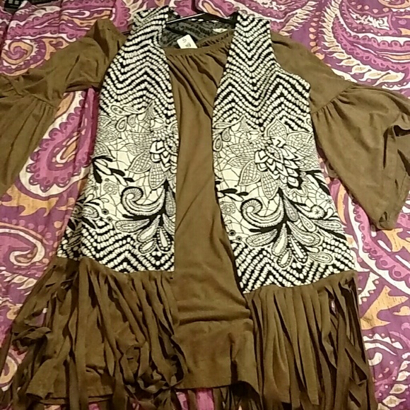 Hippie style dress and vest cover