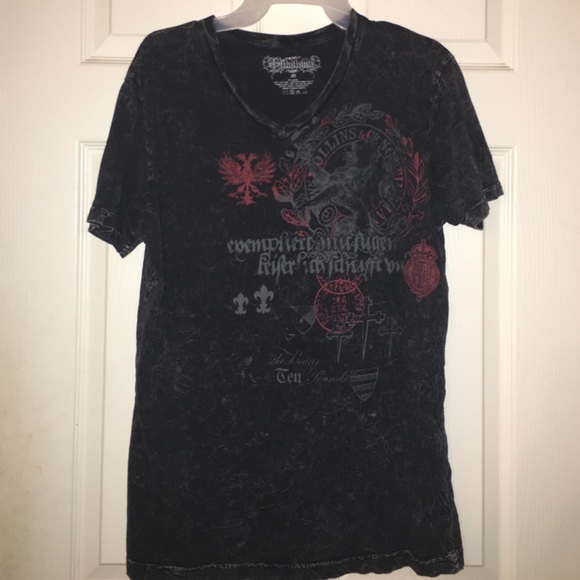 T-shirt with design on front.