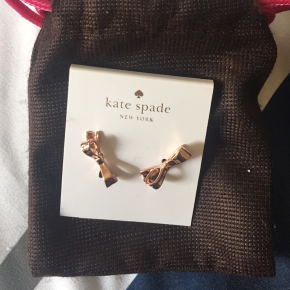 Kate Spade Bow Shaped Rose Gold Earrings