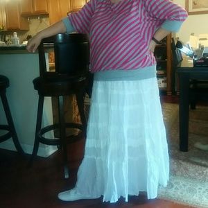 Plus size white skirt